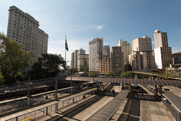 Fototapeta premium Bandeira bus terminal in Sao Paulo city downtown