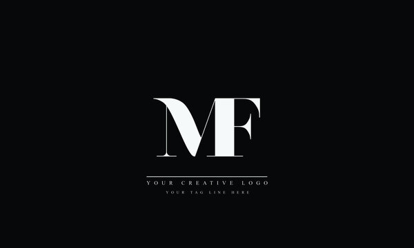 MF, FM, M, F,  Letter Logo Design with Creative Modern Trendy Typography