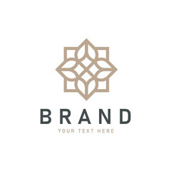 Royal Geometric Flower Logo Design	