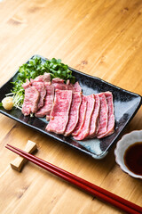 Tataki, japanese seared beef sashimi
