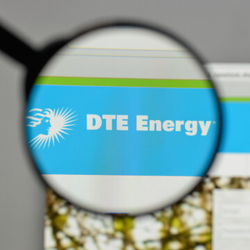 Milan, Italy - August 10, 2017: DTE Energy logo on the website homepage.