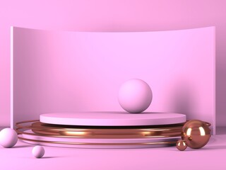 Abstract minimal scene with geometrical forms
