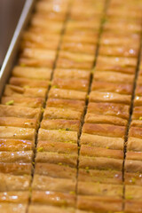 close up of a slices of cakes.