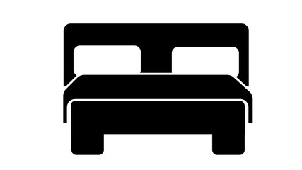 Bed icon isolated template on white background