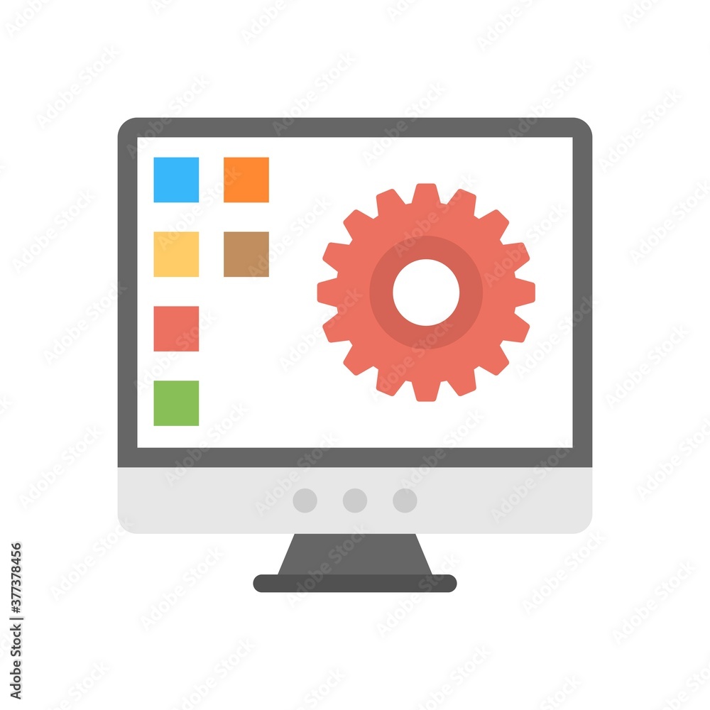 Poster computer settings icon vector illustration in flat design style.
