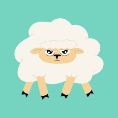 Cute funny sheep cartoon illustration