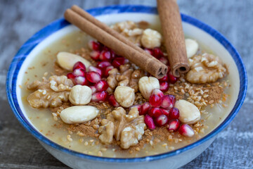 Traditional delicious Turkish dessert; Ashura (Asure)