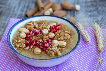 Traditional delicious Turkish dessert; Ashura (Asure)