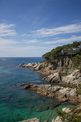 Sea and Nature with a Blue Sky from the Coastline. 