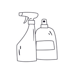 sanitizer spray bottles line style icon vector design