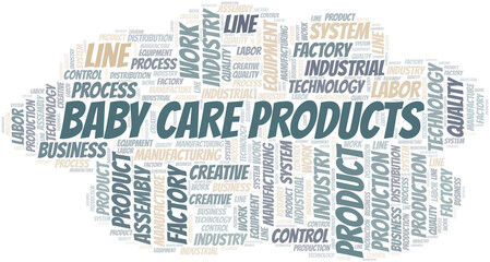 Obraz premium Baby Care Products word cloud create with text only.