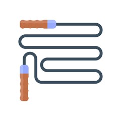free time related jumping rope with handle vector in flat style,