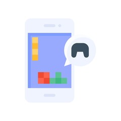 free time related mobile game with wireless game controller vector in flat style,
