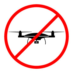 No drone zone vector sign isolated on white background