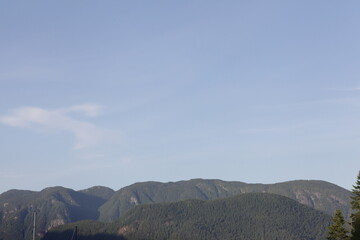 Blue sky on top of mountain