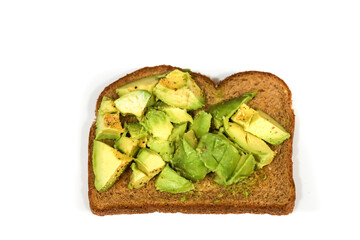 Avocado Toast isolated over white BG