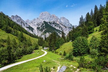Fototapeta na wymiar Blick auf die Bindalm im Berchtesgadener Land