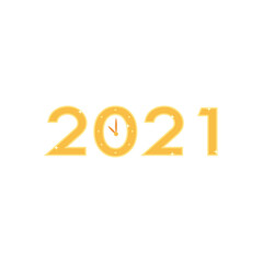 2021 with clock flat style icon vector design