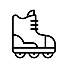 free time related skating shoe with tires vector in lineal style,