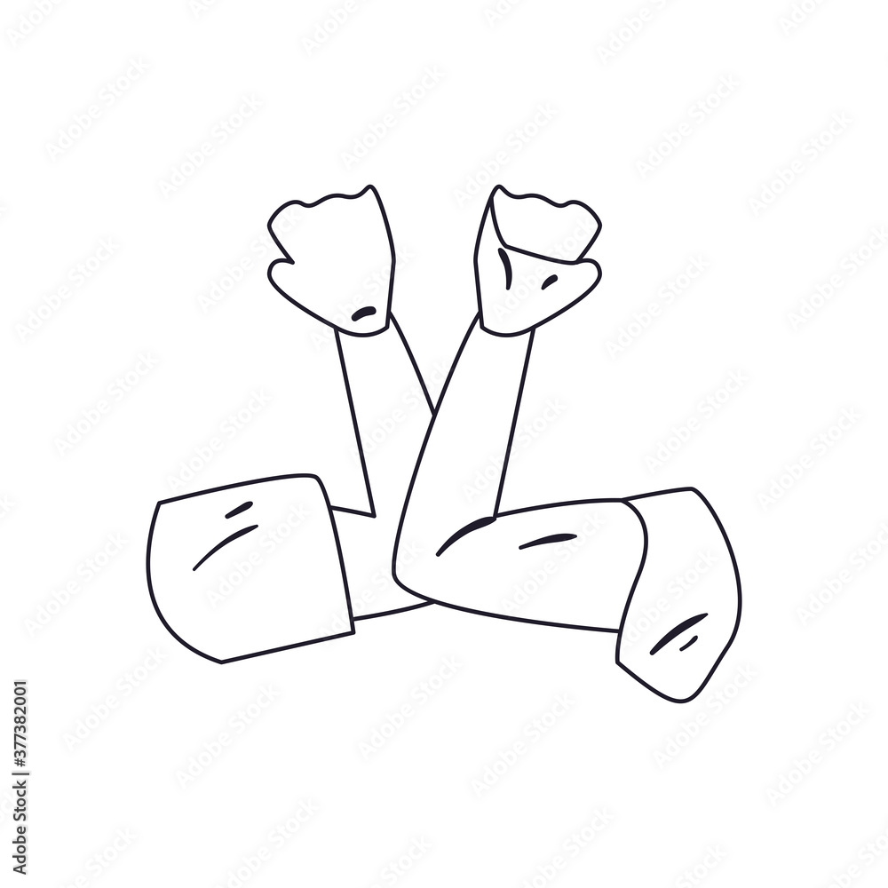 Poster hello touching elbows line style icon vector design
