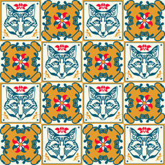Vintage seamless wall tiles pattern