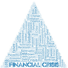 Financial Crisis word cloud create with text only.