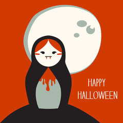 Vector illustration - halloween costume russian doll