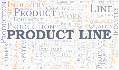 Product Line word cloud create with text only.