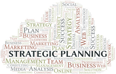 Obraz premium Strategic Planning word cloud create with text only.