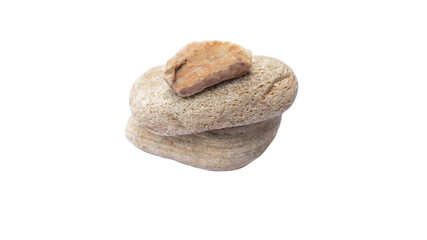 gneiss rock specimen on white background. gneiss is metamorphic rocks.Stone on white background