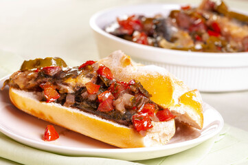 sandwich de carne e legume