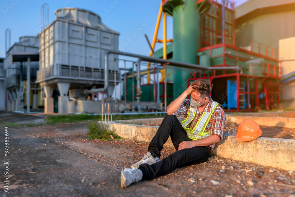 Poster an engineer sitting in distress with operational failures causing damage to the organization