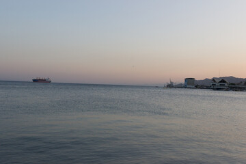Sunset in the red sea. 