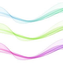 Colored abstract waves. Banner layout. Presentation template. Set of waves. eps 10