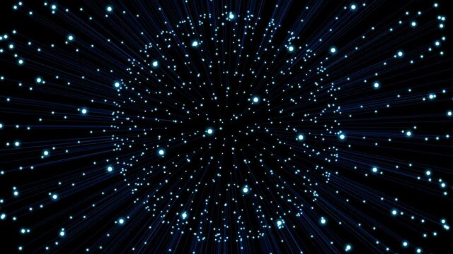 3d render fibre optic sphere animation. The concept of technology and data transfer