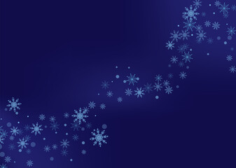 Snowflakes. Snow, snowfall. Falling scattered white snowflakes on a gradient background. Vector