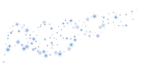 Snowflakes. Snow, snowfall. Falling scattered white snowflakes on a gradient background. Vector