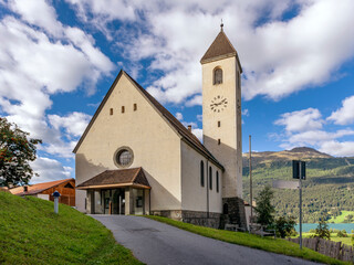 Parish Church Santa Caterina in Curon Venosta, South Tyrol, Italy