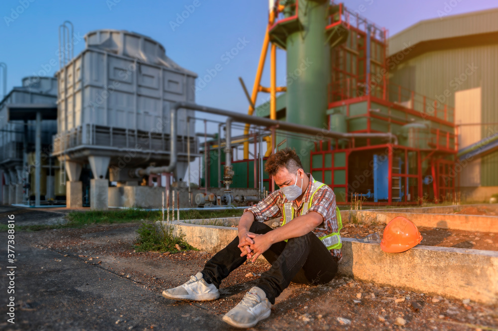 Poster an engineer sitting in distress with operational failures causing damage to the organization