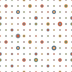 Circles on a white background. Abstract vector pattern of multicolored circles of different sizes.