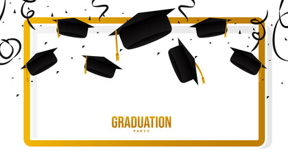 Fototapeta na wymiar Education concept graduation party banner and background design