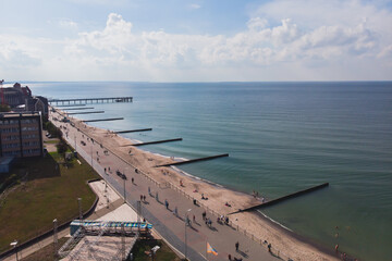 Aerial view of a Zelenogradsk, former Cranz, coastal resort, Zelenogradsky District, Kaliningrad...