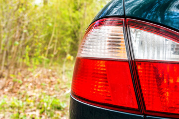 Taillights of modern car. Close up.