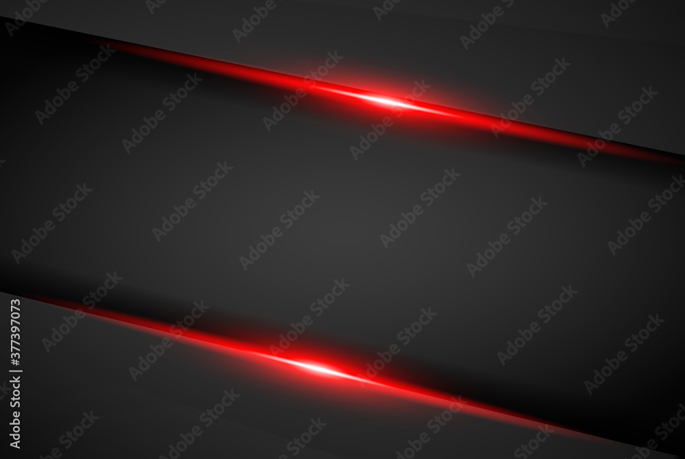 Poster abstract metallic red black frame layout modern tech design template background , black and red back