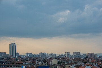 Fototapeta na wymiar Panoramic view of Sofia's soviet era residential blocked houses district