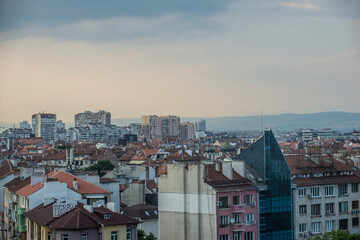 Panoramic view of Sofia's soviet era residential blocked houses district