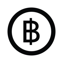 Thai baht currency icon vector illustration