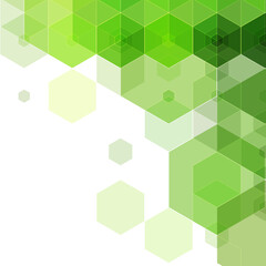 Green hexagon background. Geometric abstraction. Vector eps 10