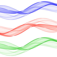 A set of abstract waves. Vector lines eps10