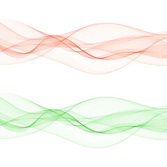 Obraz premium Set of colored beautiful waves. Abstract background. Layout for advertising. Banner. eps10